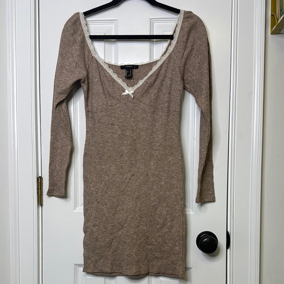 Forever 21 Dresses & Skirts - Forever 21 Brown Bodycon Scoop Neck Dress